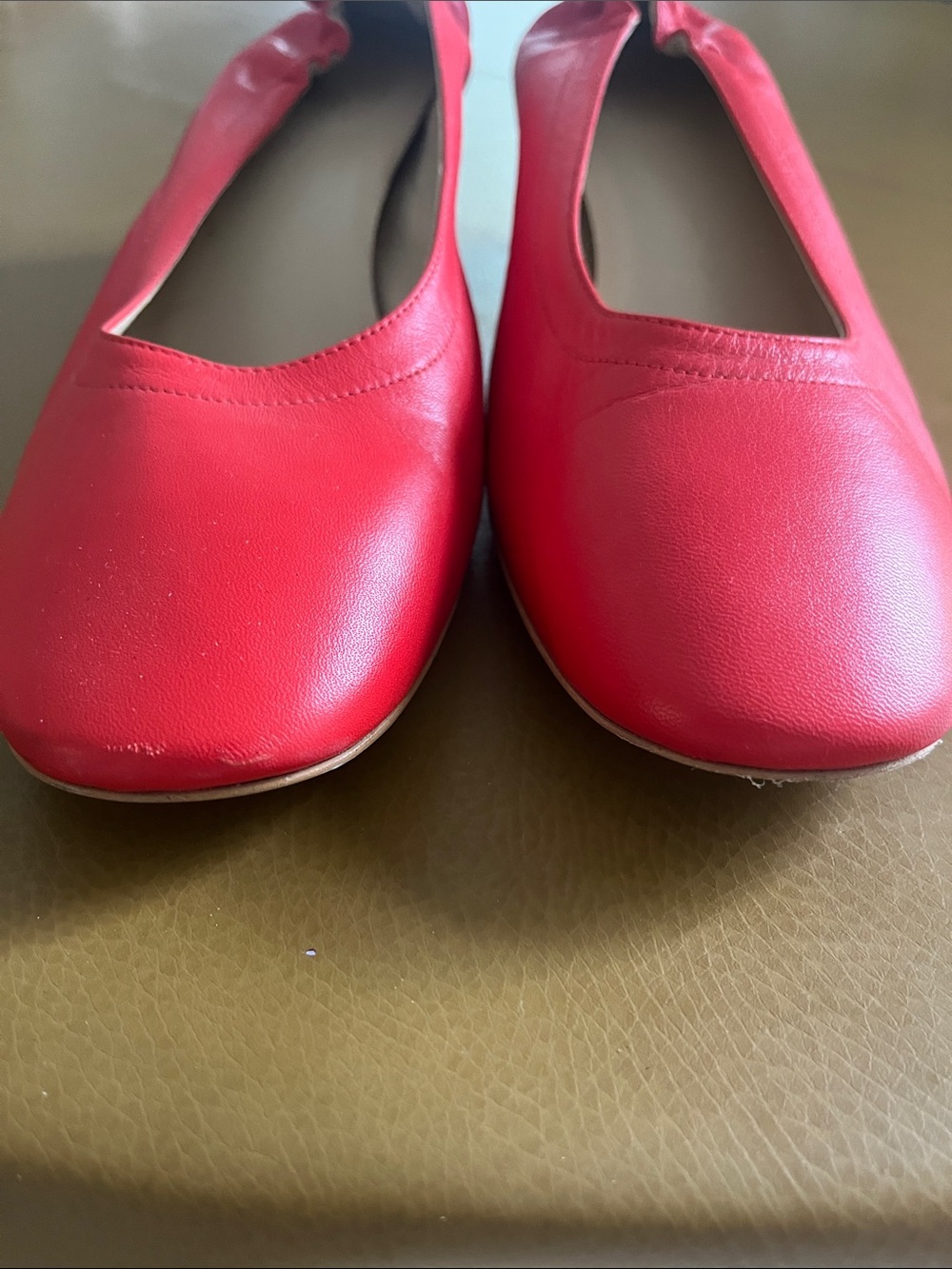 Everlane Red Women's Italian Leather Day Heels - Picture 6 of 7